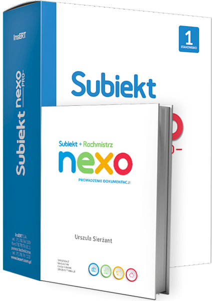 Subiekt nexo PRO 1 st. (e-lic) + Podręcznik „Subiekt nexo + Rachmistrz nexo / Prowadzenie dokumentacji”